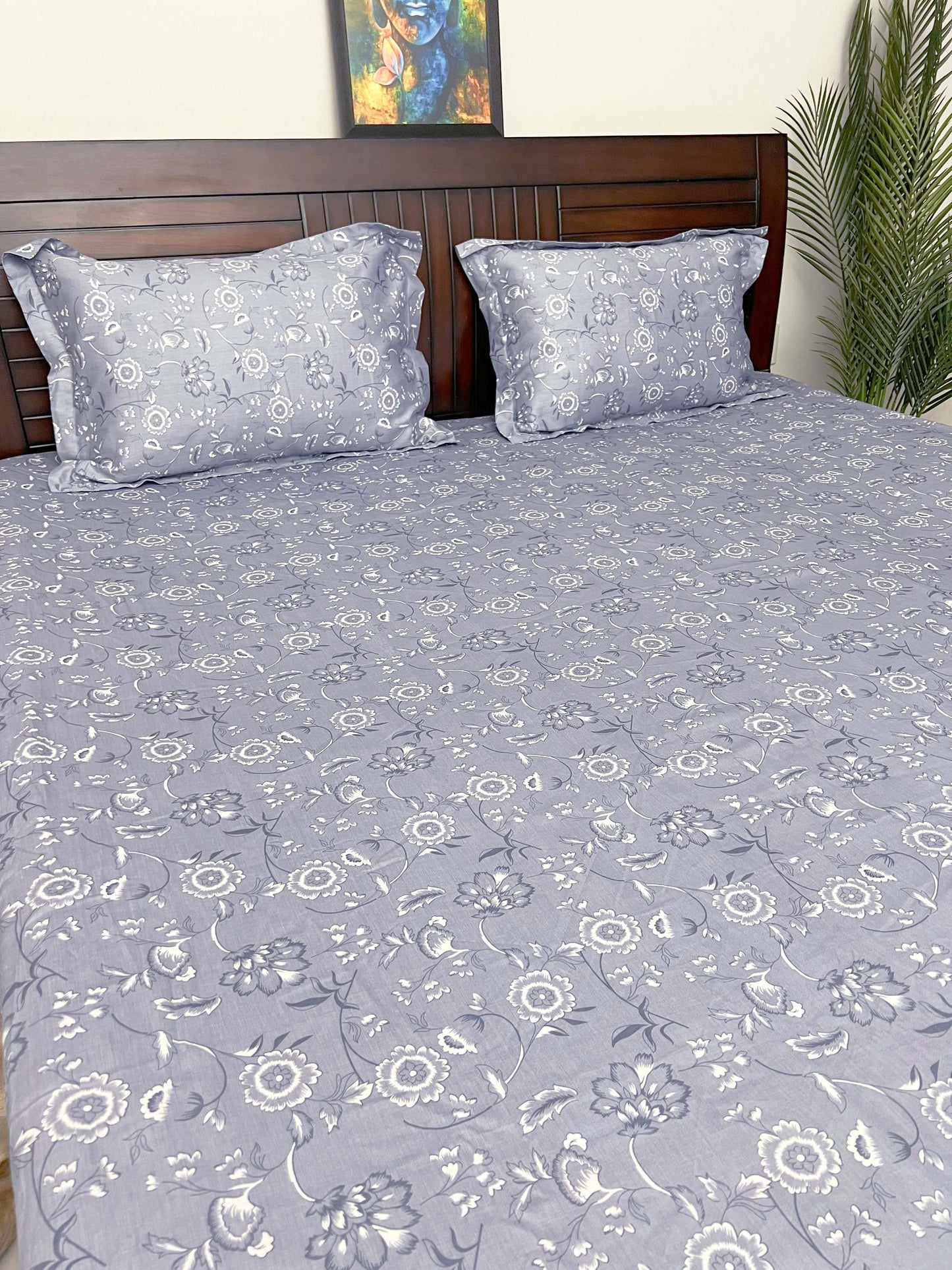 Fitted Floral  - 300 TC, Superior Cotton, Fitted Bedsheet Set