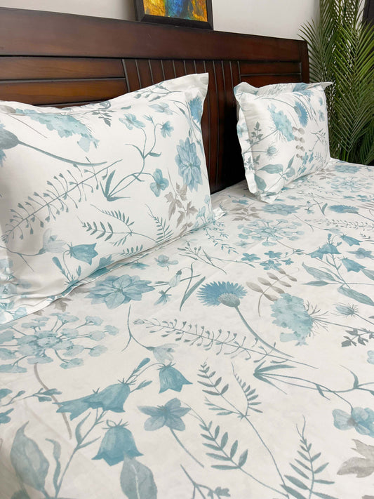 Floral - 300 TC, Superior Cotton, King Size Bedsheet Set